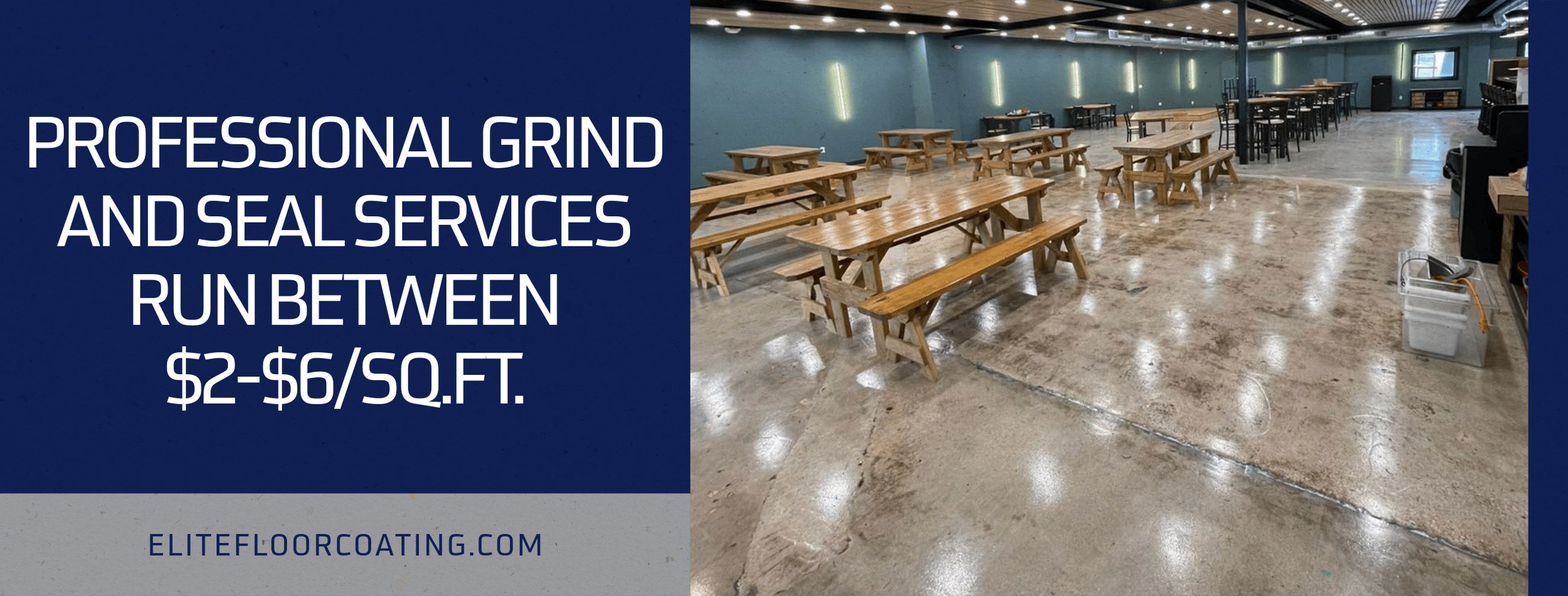 grind and seal costs between 2 and 6 dollars per square foot