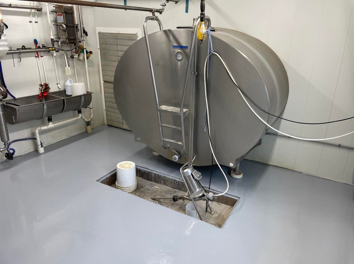 milkhouse floor after coating
