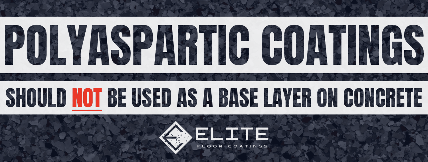 polyaspartic should not be base layer on concrete graphic