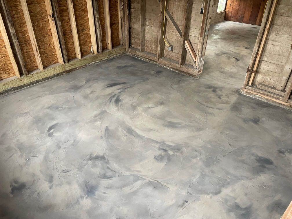 Acrylic cement inside a structure in Marion, PA.