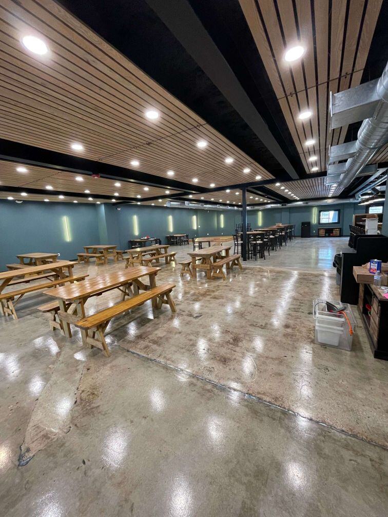 A food court business with grind and seal floors for their concrete.