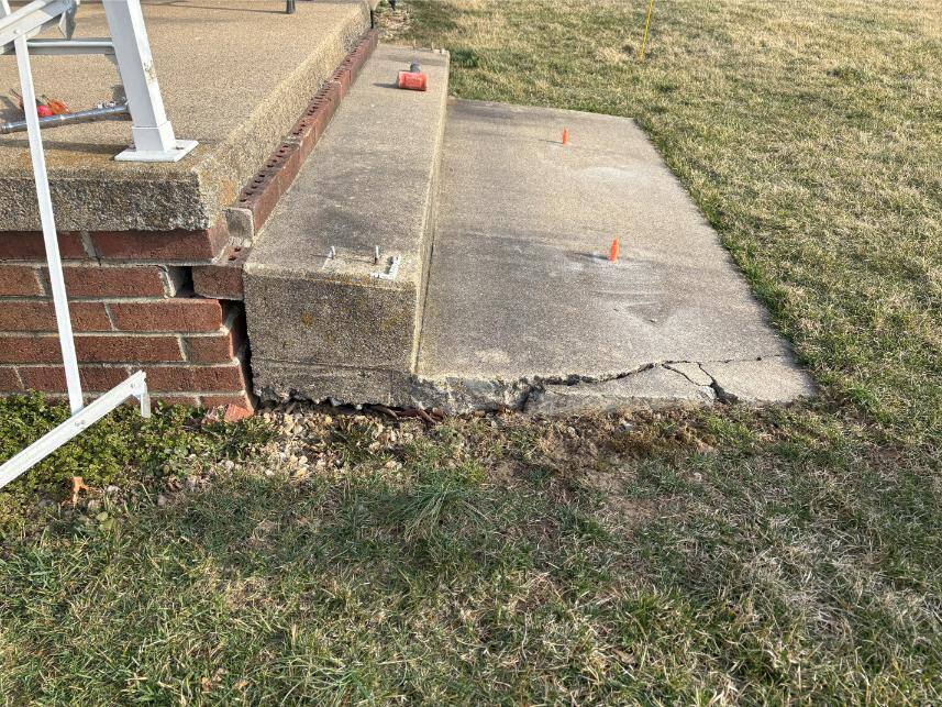 Stairs in Chambersburg, Pennsylvania, needing polyjack leveling repair.