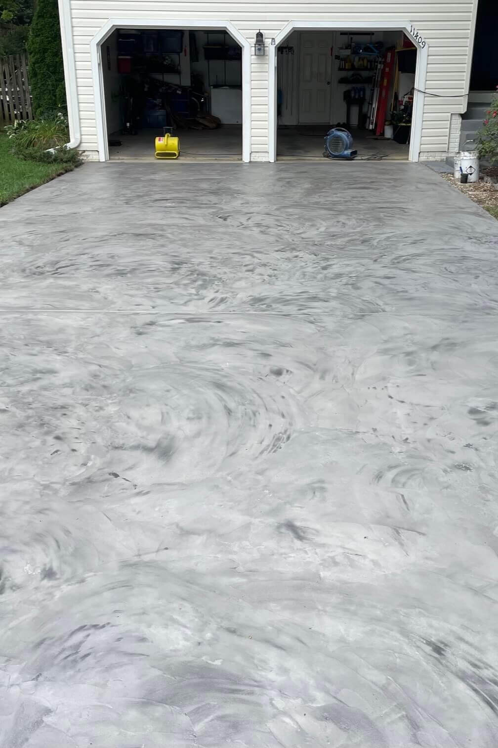 A driveway in Hagerstown, Maryland, coated with acrylic cement.