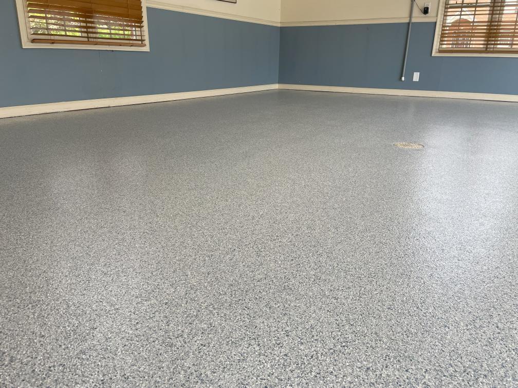 An office in Chambersburg, with a paint chip epoxy coating on the floors.