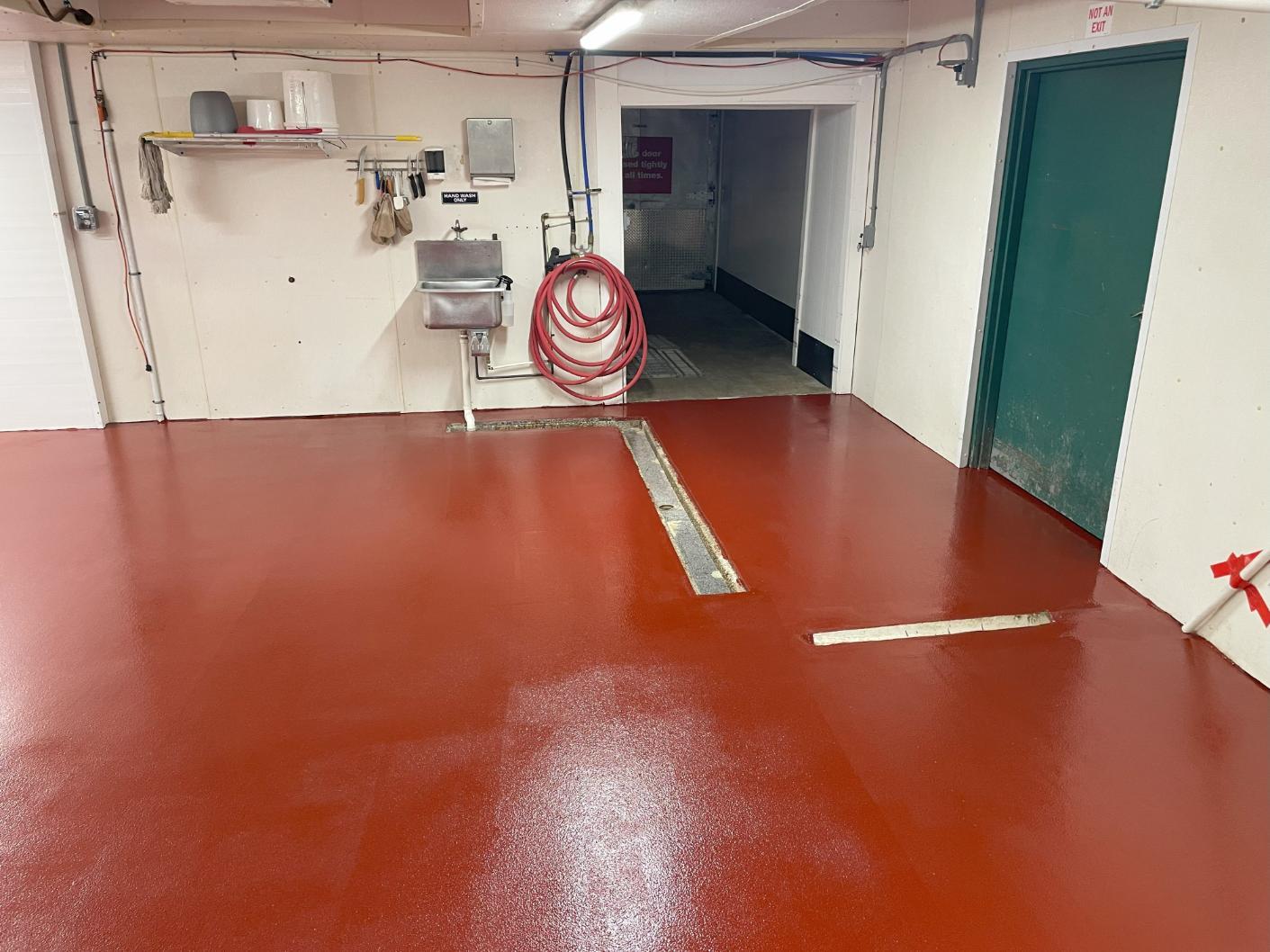 A food grade coating installed in a butcher shop in Chambersburg, Pennsylvania.