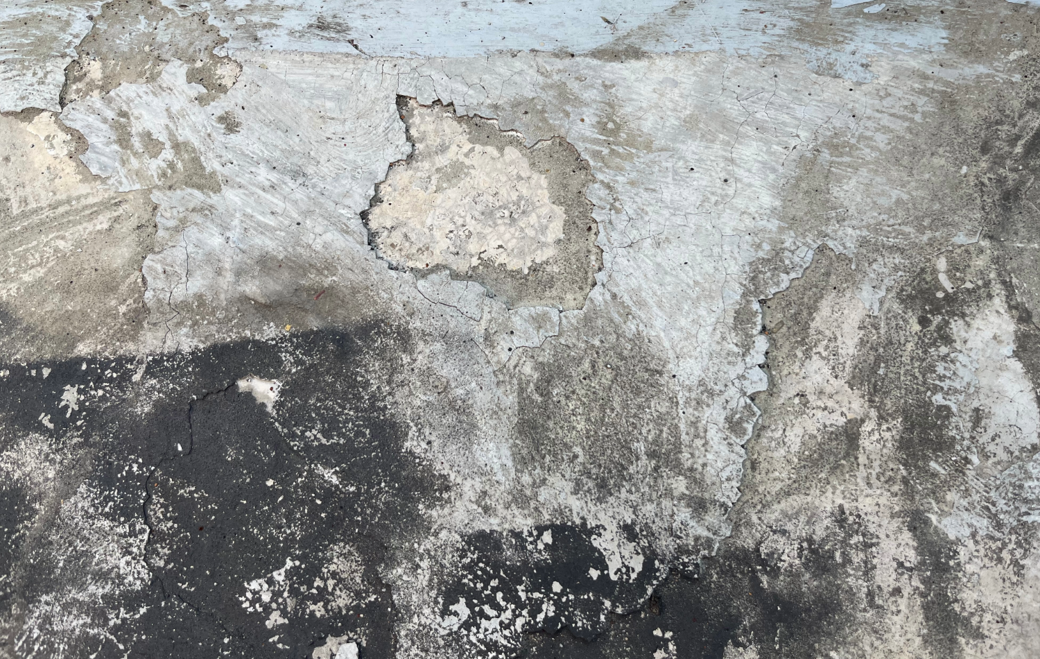 flaking concrete floor